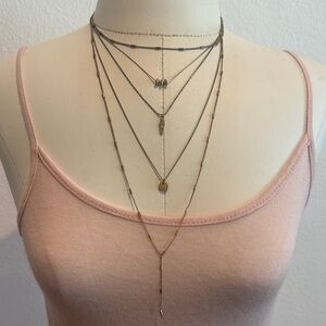 Delicate Layered Gold Necklace Set - Multi Strand Women’s Necklace